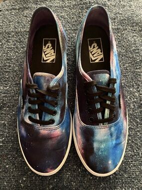 Vans Galaxy Print Authentic Sneakers - Blue/Purple/Black Size 8.5